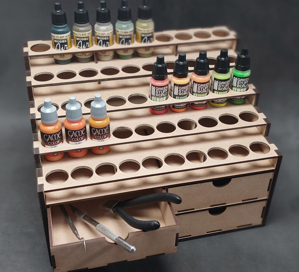 Paint Rack with Drawers (Dropper)
